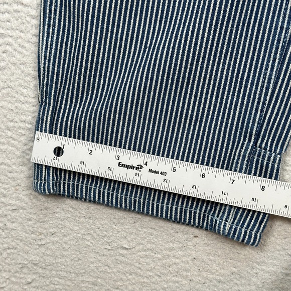 Dickies Hickory Striped Navy & White Bib Overalls size Small Womens/Unisex - Picture 13 of 16